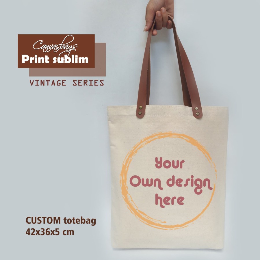 Riashop - Totebag Canvas Vintage Series Custom Print Sublim