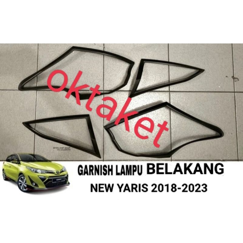 garnish lampu belakang New Yaris 2018 2019 2021 2023 Hitam dop