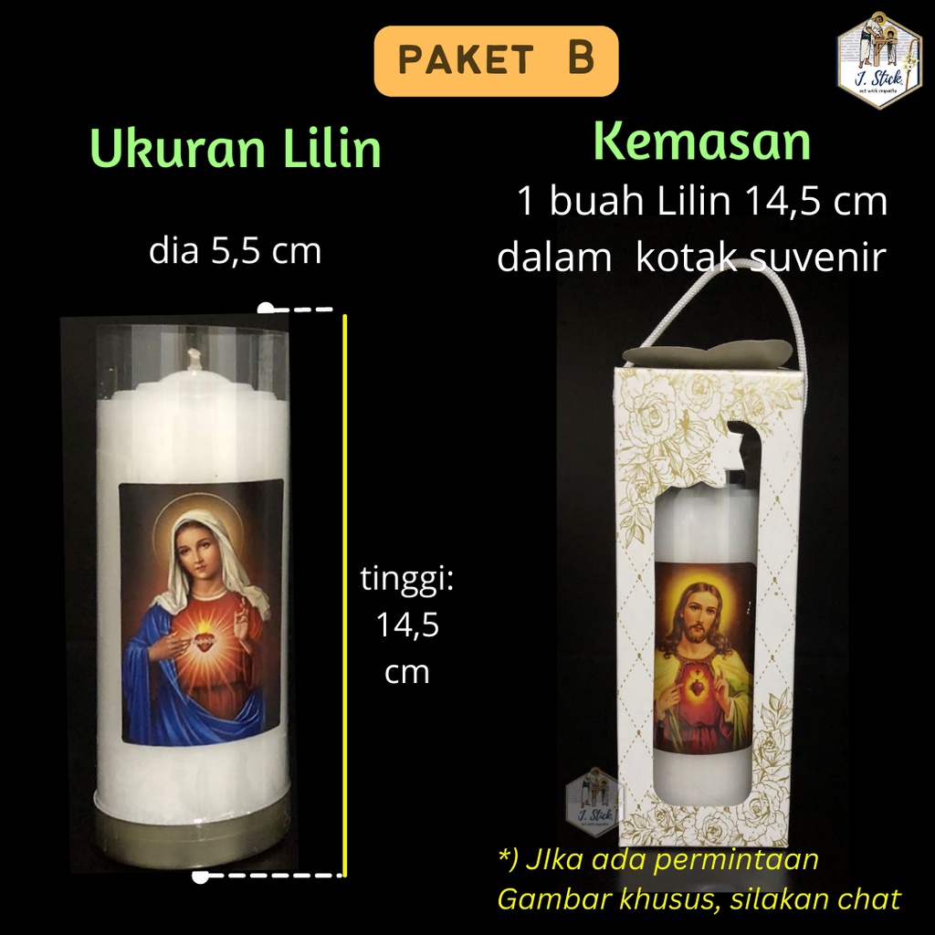 Paket Suvenir LILIN DOA, gambar rohani