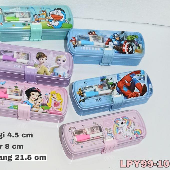 

FG5✰ HD Kotak Pensil Kaleng Set 2 Susun/Kotak Pensil/Pencil Case/School Paling Laris