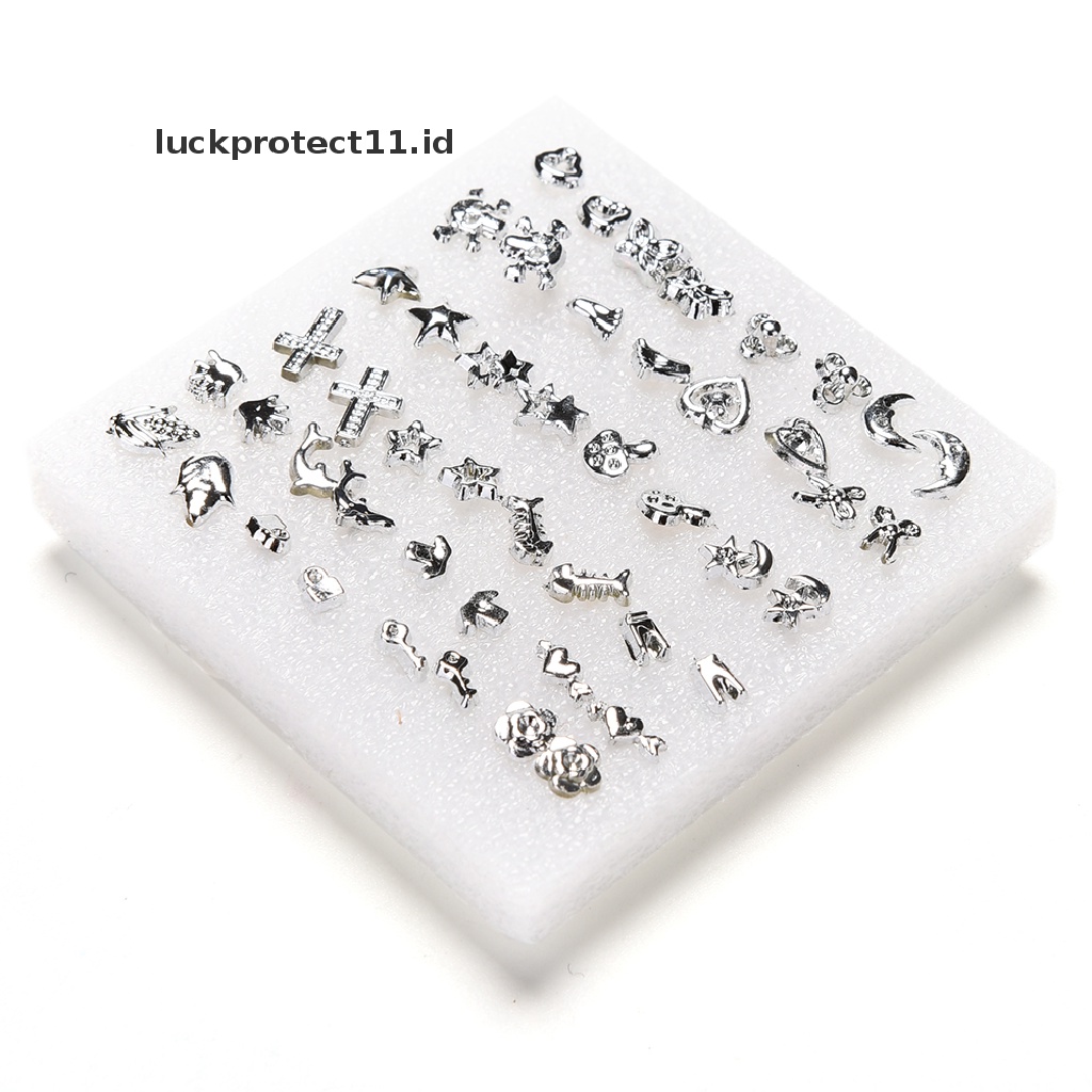 /Fashion Hot// Fashion// 24pasang Fashion Grosir Mix Silver Perak Berlapis Plastik Anting Tusuk Telinga.