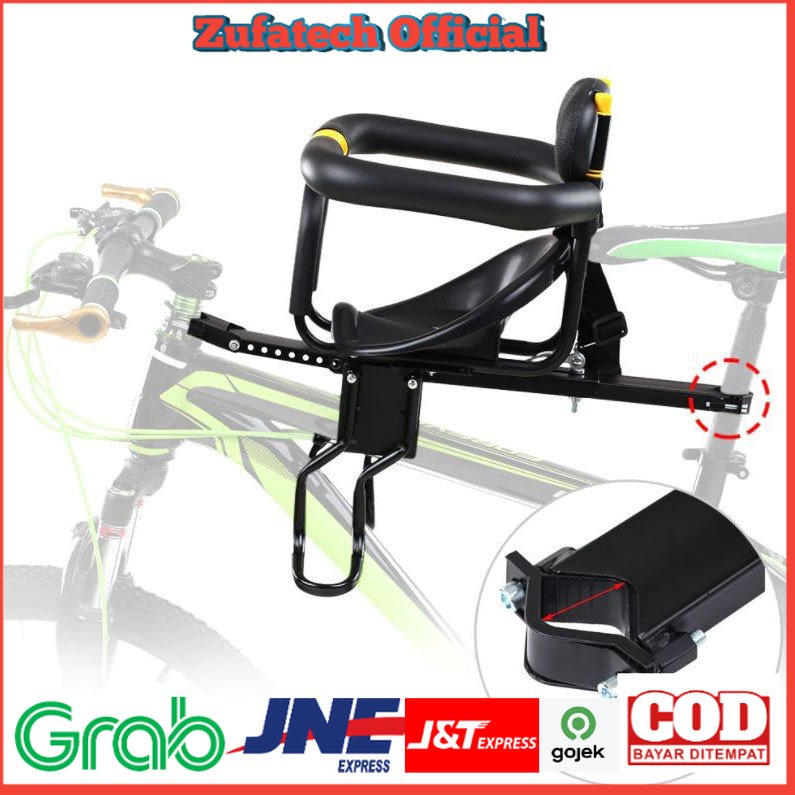 TaffSPORT Boncengan Depan Anak Sepeda Lipat Child Safety Front Seat - Z1 - Black