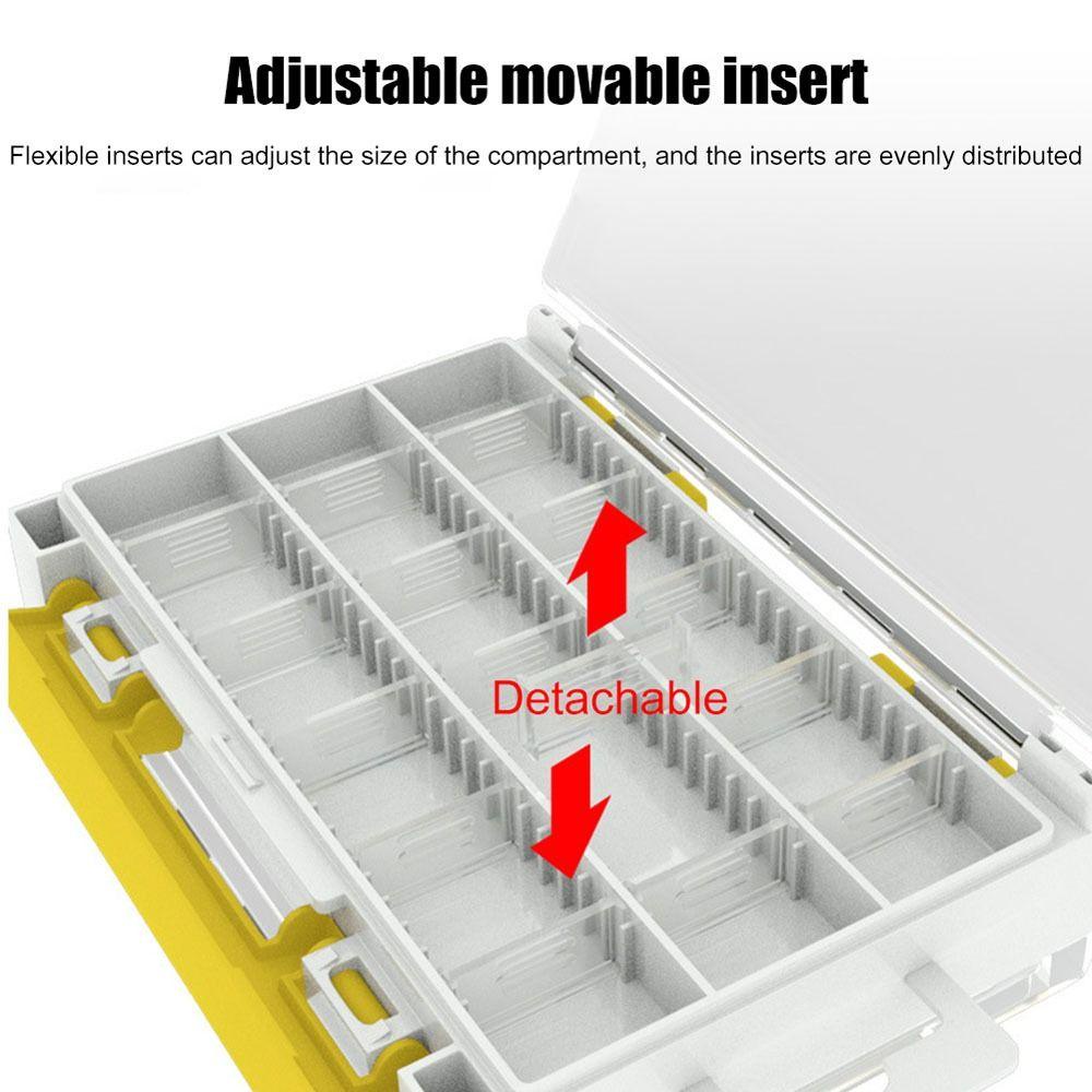 Lanfy Lure Box Dua Sisi 15kompartemen Fishing Tackle Box Lure Umpan Aksesoris Memancing Alat Pancing Wadah Umpan