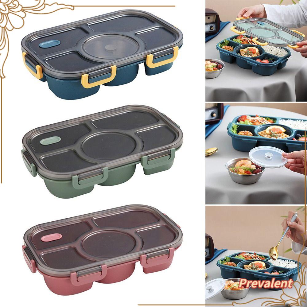 Preva Divided Plate Lunch Box Anti Bocor Disegel Waterwash Plastik Kapasitas Tinggi Bento Box
