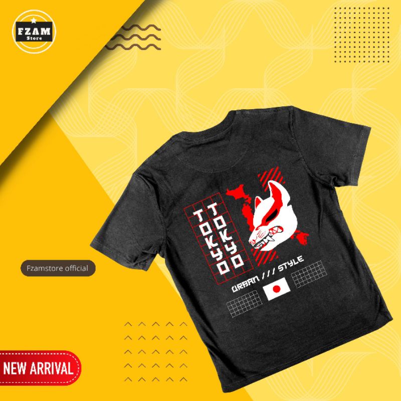 kaos baju distro Jepang keren kece pria wanita hitam