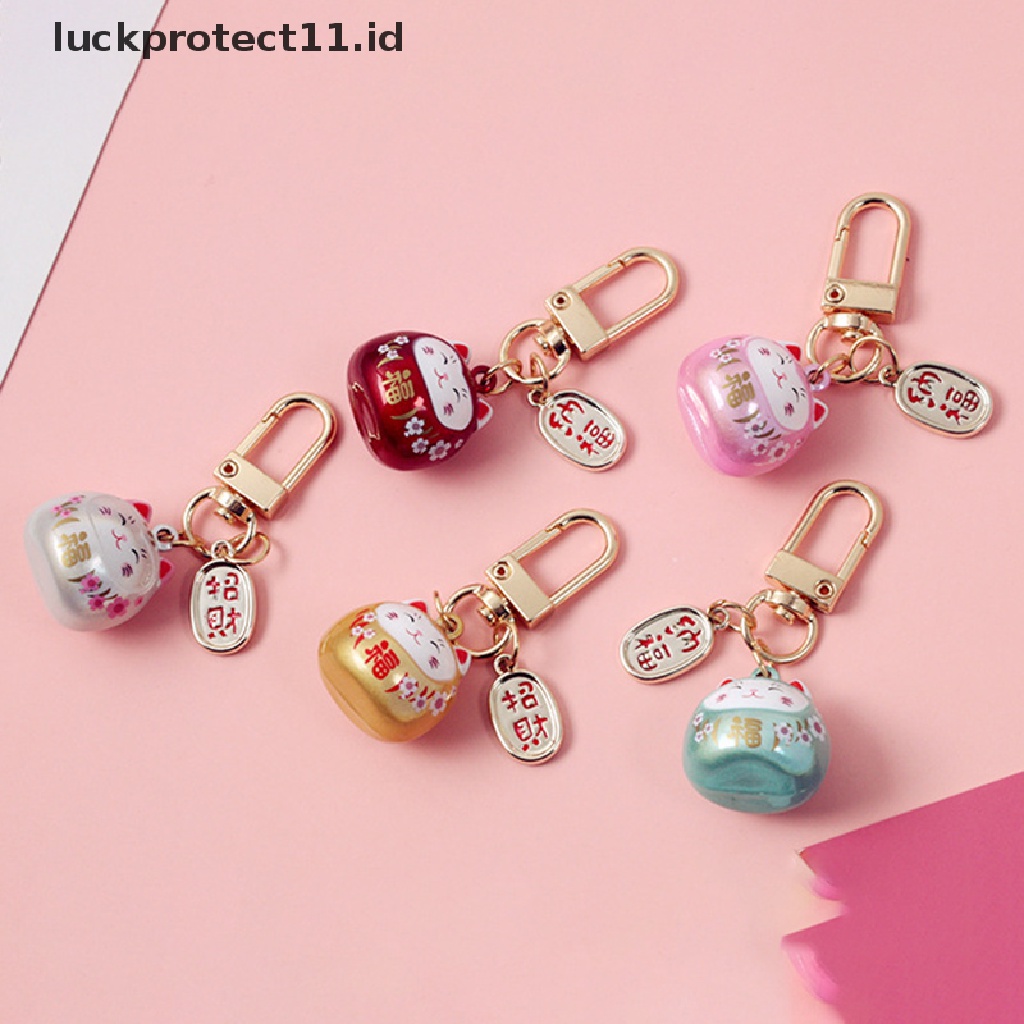 /Fashion Hot// Fashion// Jepang Lucky Cat Gantungan Kunci Tas Mobil Gantungan Kunci Decor Air Suara Bell Tergantung.