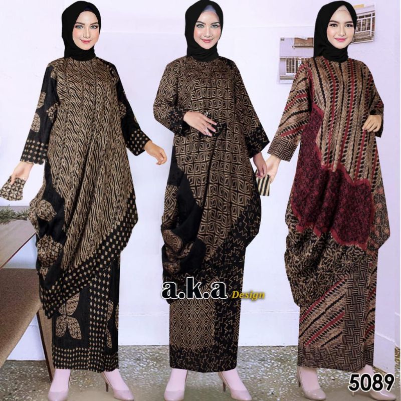 [5089]FASHION MUSLIM//SETELAN ROK MIRING//BATIK VISCOSE PREMIUM/SEMI SUTRA//KODE AKA