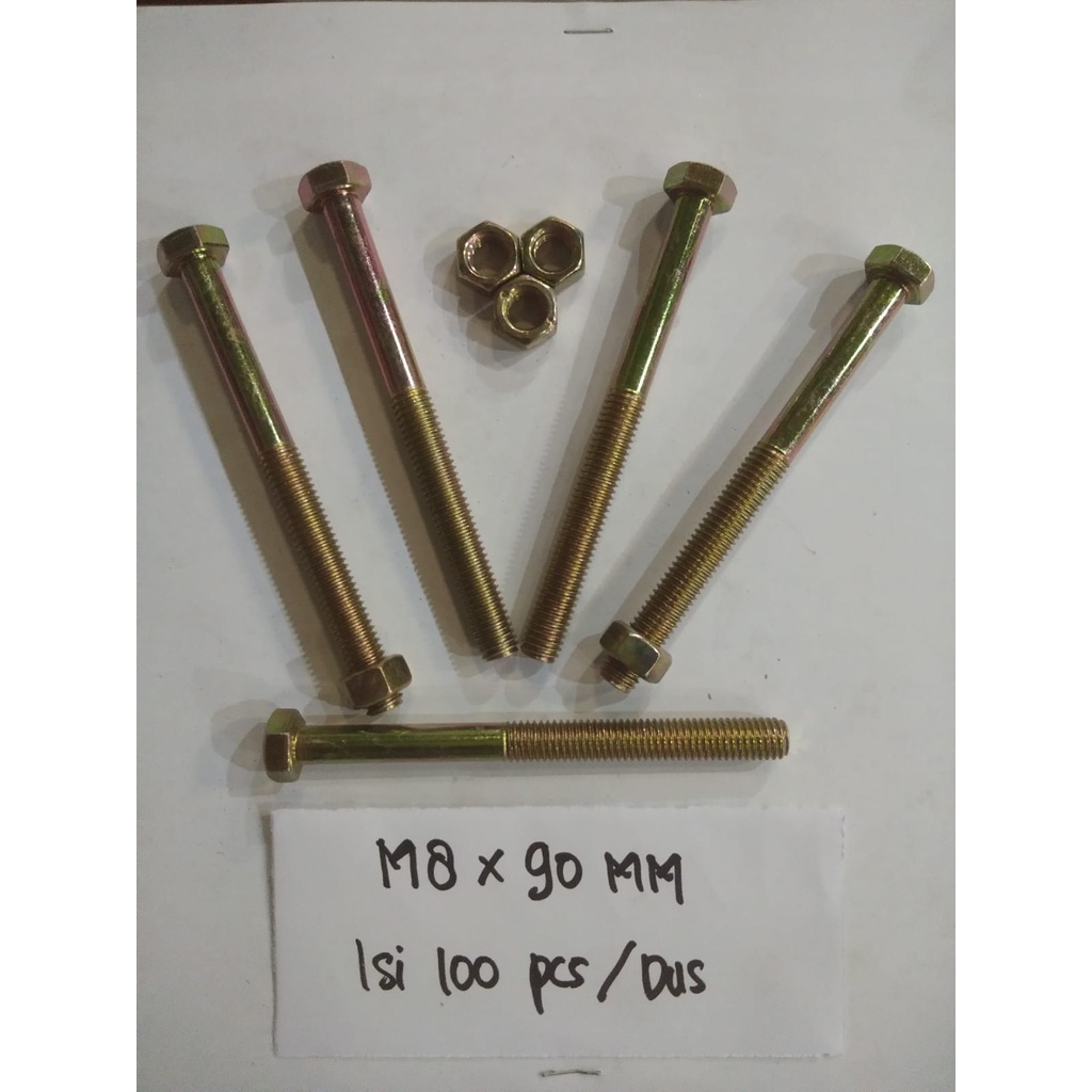 Baut 4.6 kuning m8 x 90mm