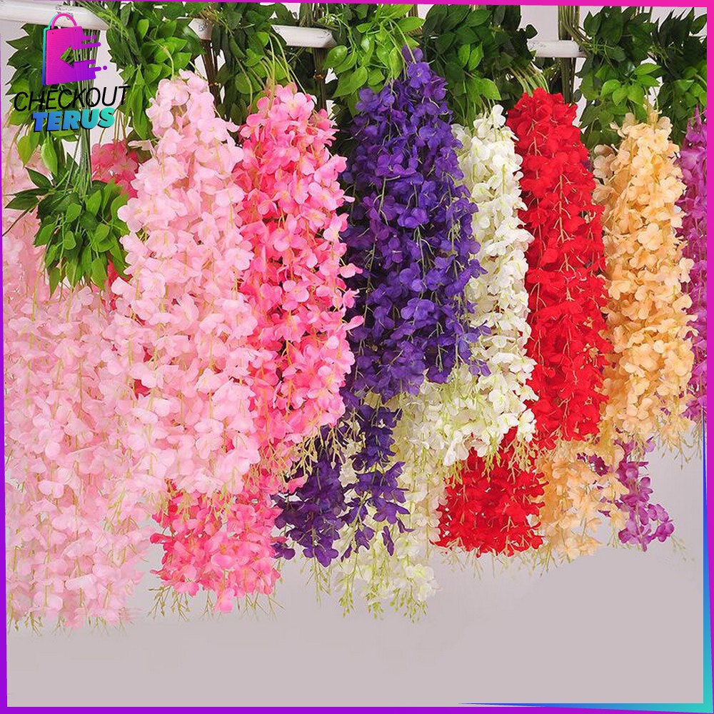 CT C745 Bunga Artificial Wisteria Gantung Dekorasi Pesta Rumah Cafe Ruangan Lamaran Bunga Hias Wisteria Ornamen Tanaman Bunga Rambat Hias