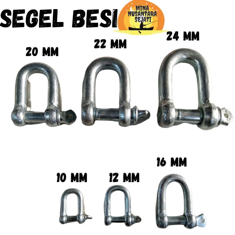 SHACKLE D/SEGEL BESI - UKR. 12MM & 10MM