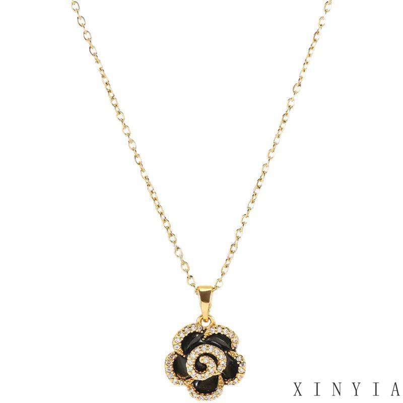 【Bayar di tempat】2023 Kalung Gadis Gaya Korea BaruDesain Rasa Camellia Kalung Wanita Temperamen Sederhana Rantai Klavikula