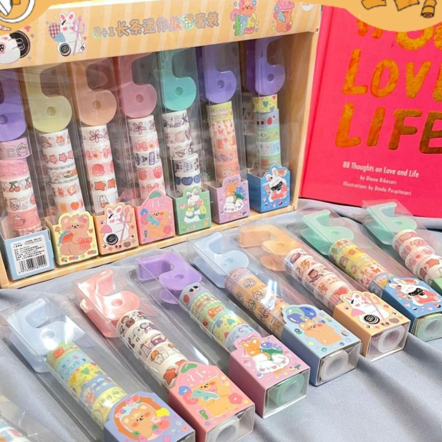 

Langsung Order paket solatip kecil 1 set karakter cewe dan solatip lucu imut lakban keren elegan fancy atk imut bisa import***