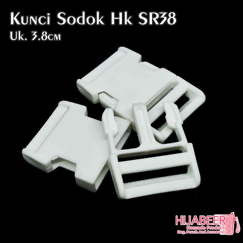 Kunci Sodok Slot Buckle 3,8cm HK SR38 /2 pcs /putih