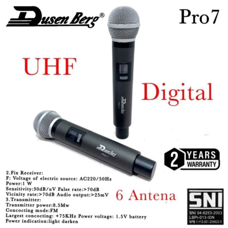 mic wireless Dusenberg Pro 7 Pro7 original garansi 2tahun mic vocal