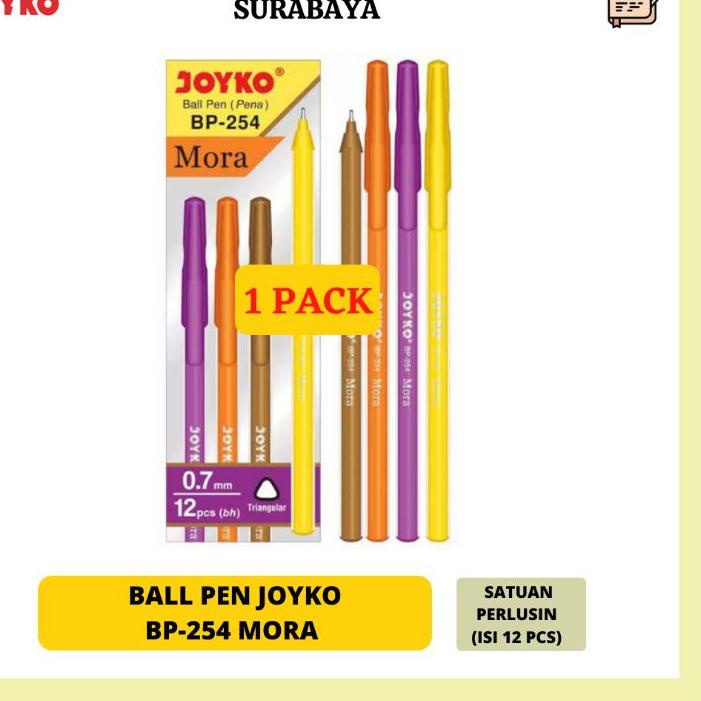 

↪ PULPEN / BOLPOIN / BALLPOINT PENA JOYKO BP-254 MORA HITAM 1 PACK MURAH ヅ