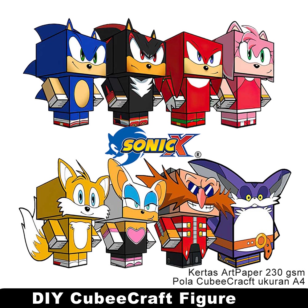 Papercraft Karakter Sonic | DIY Papercraft Cubeecraft