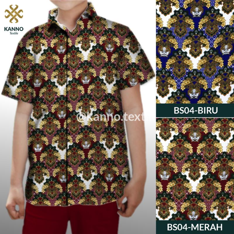 KAIN BATIK SERAGAM SEKOLAH SD SMP SMA BAHAN BSY SANWOS BS04 WARNA MERAH/BIRU