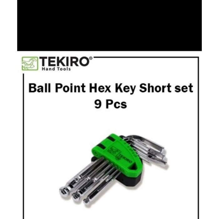 Tekiro KUNCI L PENDEK BULAT SET ( 1.5 - 10 mm ) 9 PCS Tekiro BALL POINT HEX KEY SHORT SET 9 PCS HK-BP1203