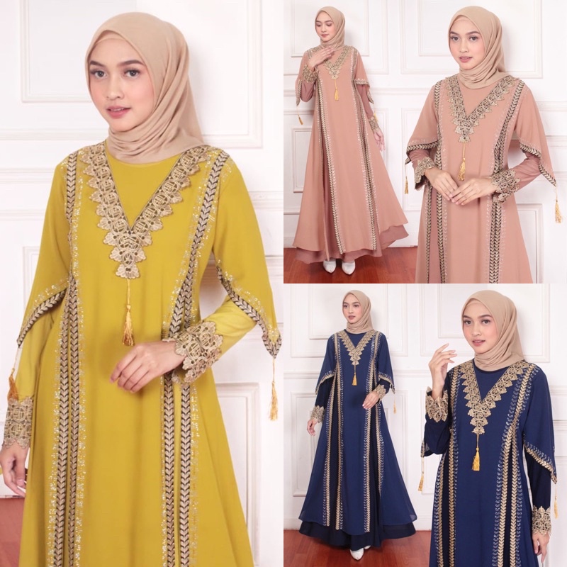 RINA BUSANA - COD - Gamis Abaya Turkey Warna Warni - Abaya Coksu - Abaya Turkey Mewah Terbaru - Gami