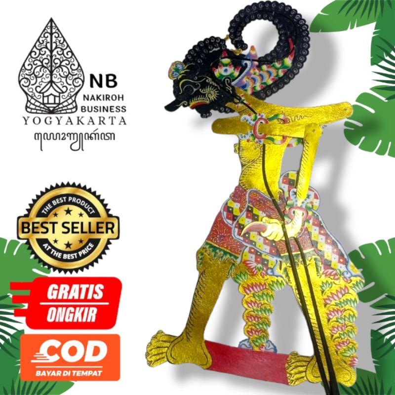 NAKIROHBUSINESS Wayang Kulit Bima/Werkudara/Werkudoro -+ 60cm Bahan Wayang Kulit Sapi Asli