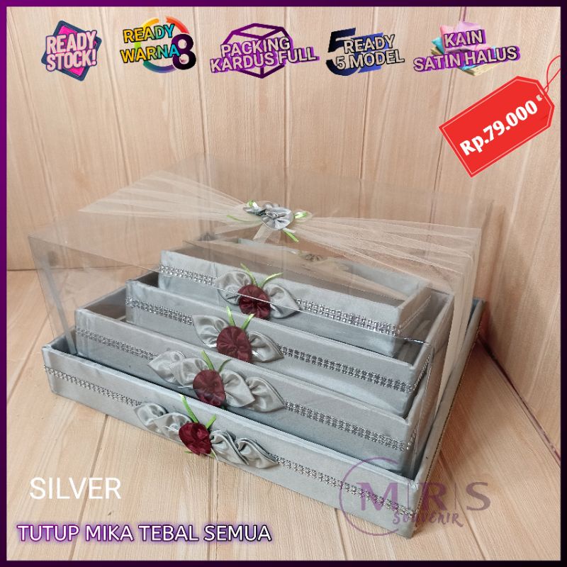 BOX KOTAK HIAS BUNGA UKURAN S M L XL ISI 4 SESERAHAN HANTARAN MIKA PERNIKAHAN LAMARAN