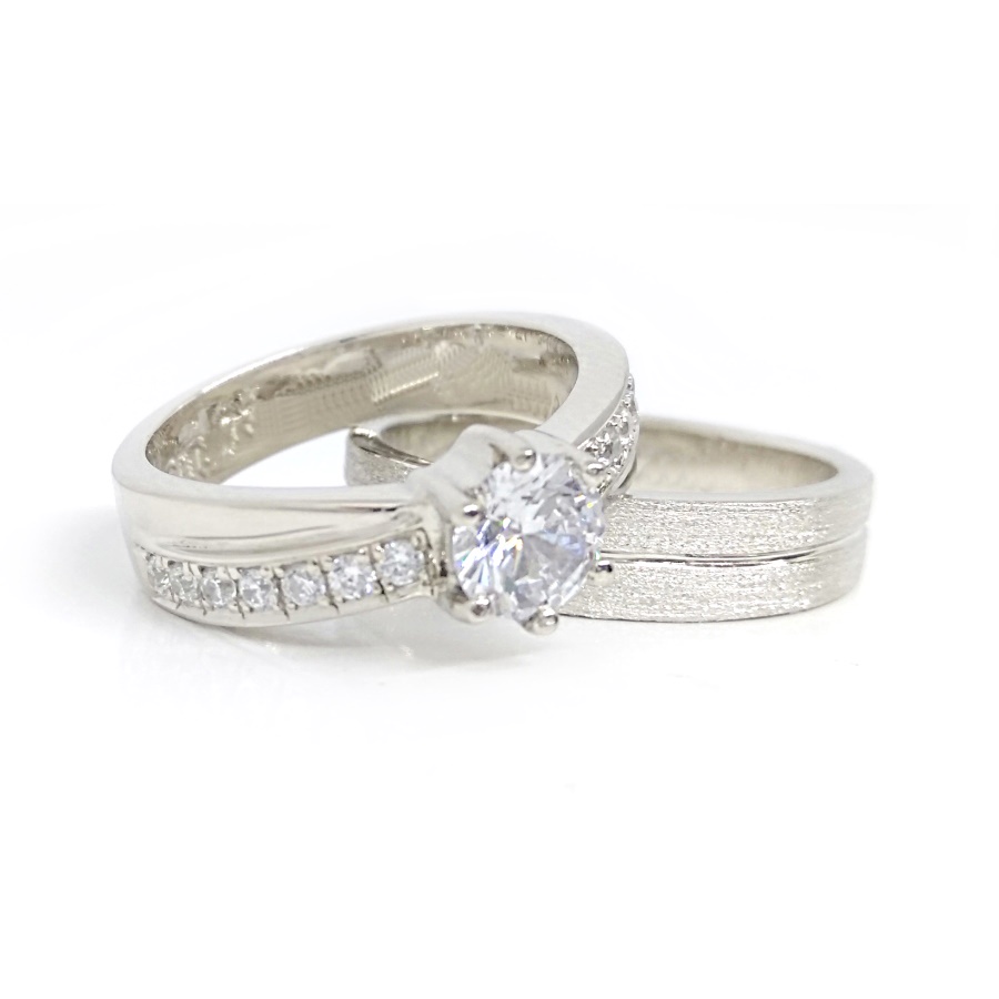 Cincin Tunangan Couple Perak Asli Ukir Nama A5