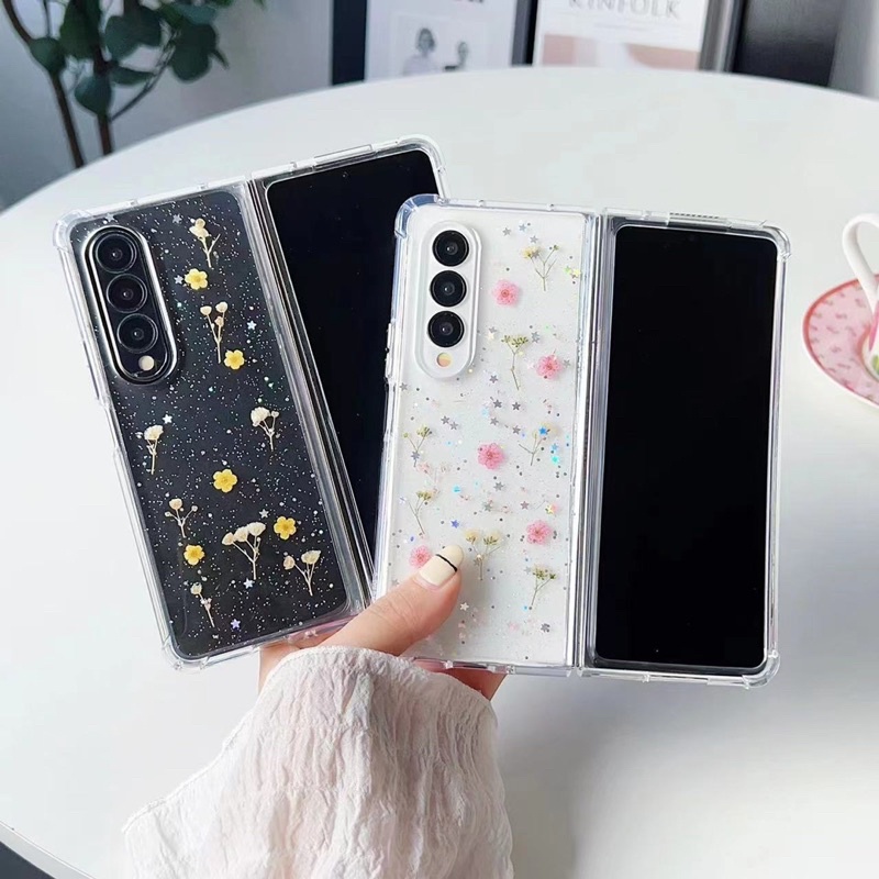 SAMSUNG Z FOLD 5 4 ZFOLD 5 FOLD5 ZFOLD4 FOLD4 CASE Motif Bunga Star Glitter Galaxy Readystock ZFOLD 2 3 READY