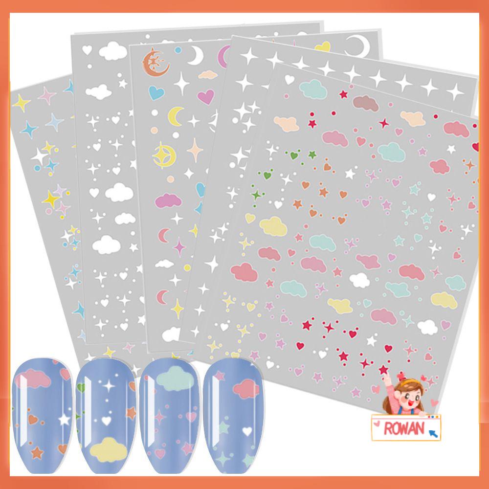 R-flower 1lembar Stiker Nail Art DIY Kuku Kecantikan Aksesoris Kuku Nail Art Dekorasi