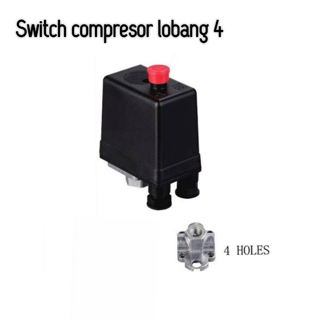 Otomatis Kompresor Angin 4 Cabang Lubang Way Automatic Pressure Switch Compressor Drat 1/4&quot; BISA COD