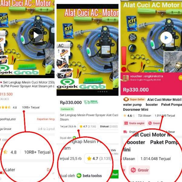 NEW ︽ Alat Cuci Motor AC Made in Japan 🇯🇵 250PSI 100W 17.2BAR 8LPM High Pressure Auto Cut On Off ◈