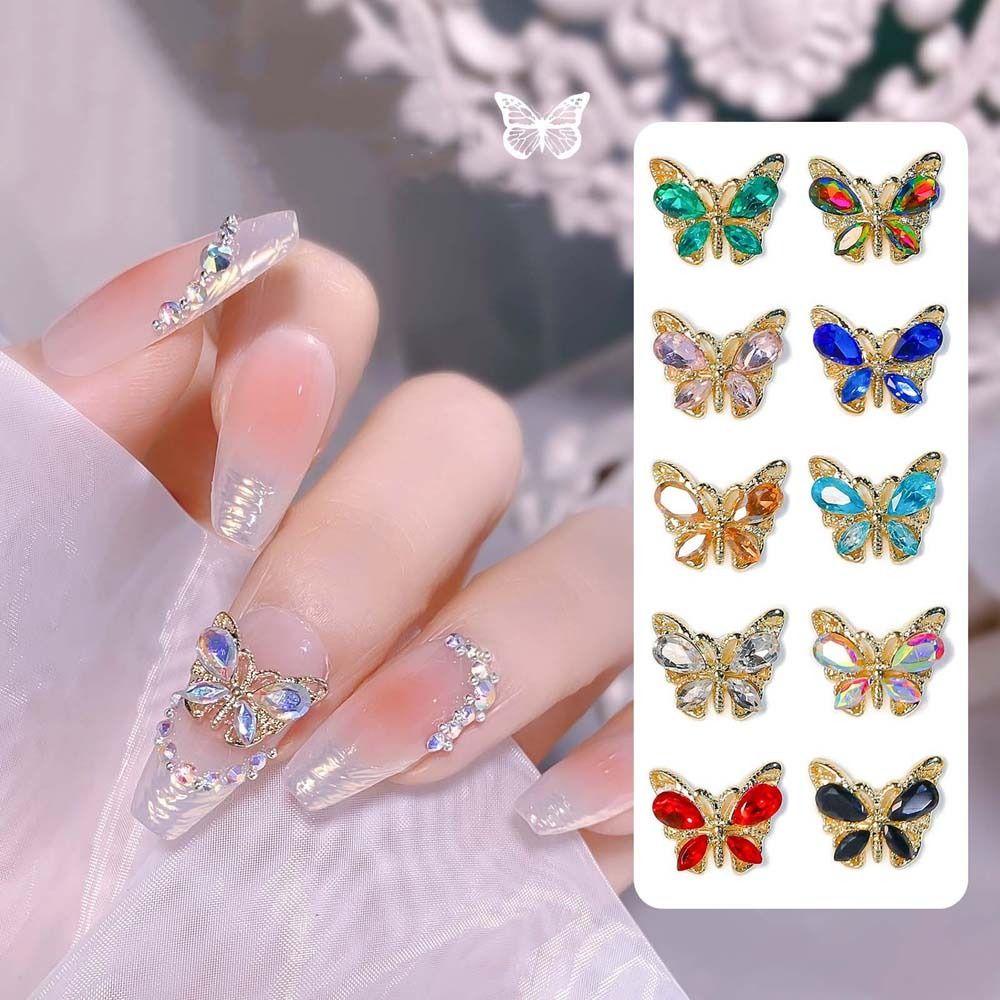 Agustina Kupu-Kupu Dekorasi Kuku Wanita Pesona Kuku Perhiasan Nail Art Shiny Manicure Accessories