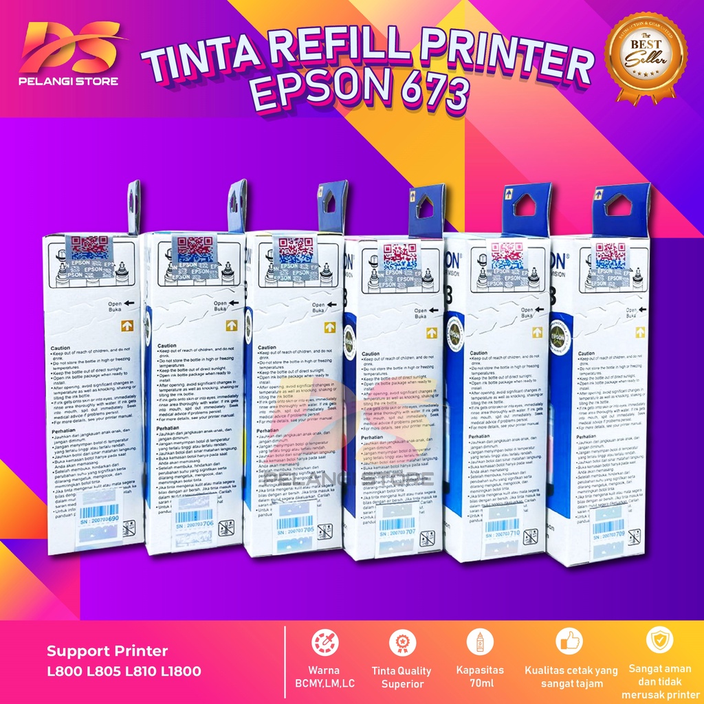 Tinta Epson 673 Tinta Printer L800 L805 L810 L850 L1800 Warehouse Sale