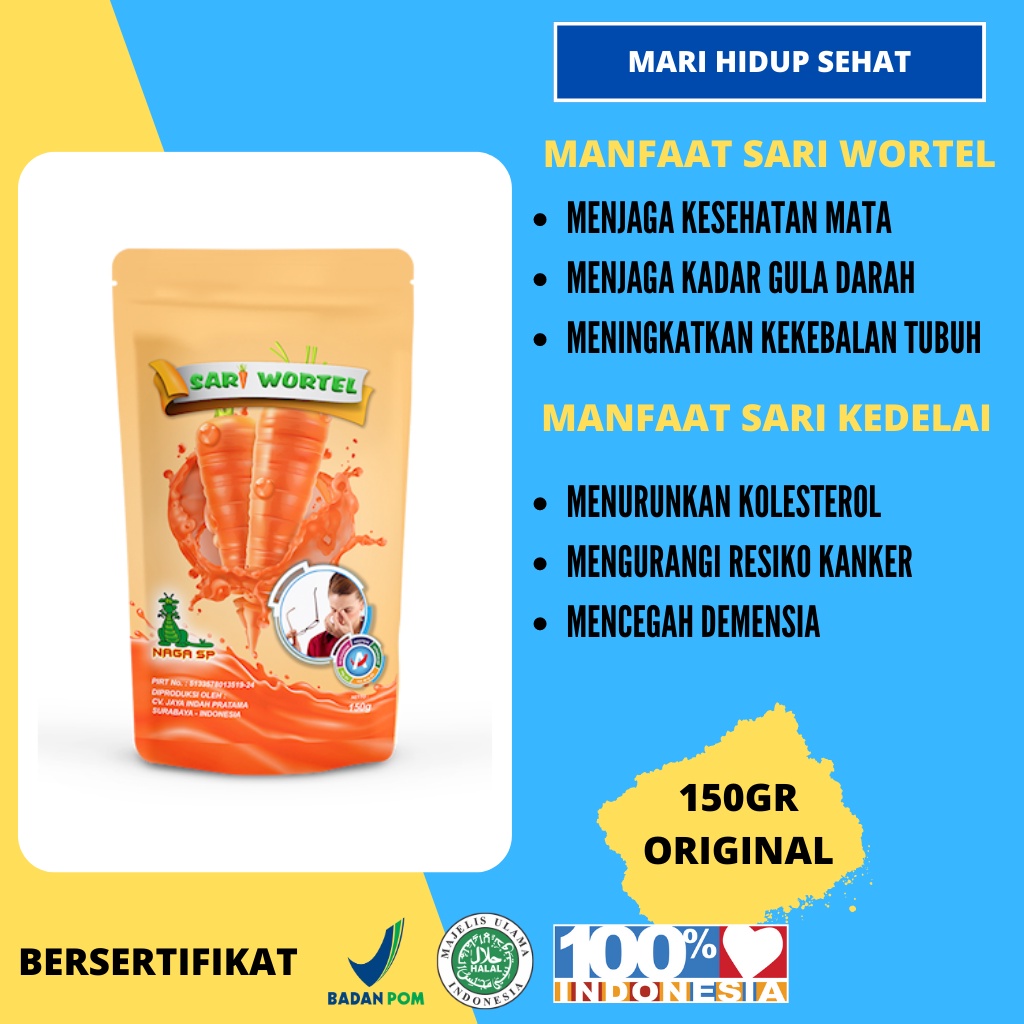 

Paket Sehat / Sari Wortel + Soya Sari Kedelai Naga SP 150 Gram