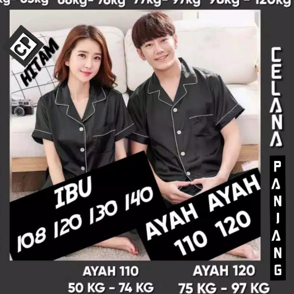 BAJU TIDUR COUPLE/PASANGAN JUMBO / SUAMI ISTRI SATIN SILK [HMD.18De22ι]
