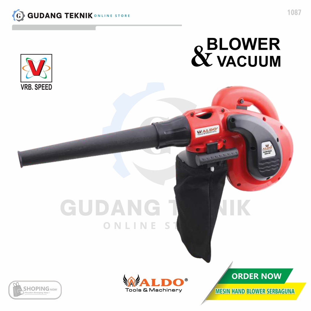 Mesin Hand Blower Vacum SERBAGUNA ALDO 1087 / Blower Vakum Hisap Tiup Angin Tangan Listrik  ALDO 1087 - Hand Blower Electric Elektrik ALDO 1087