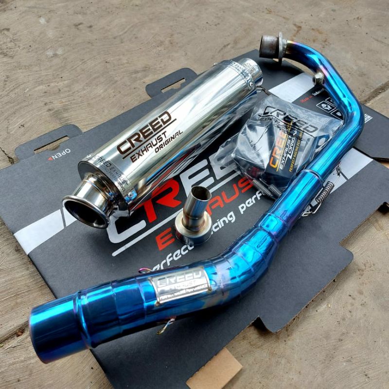 Creed Exhaust DS1 Knalpot racing Vixion Satria FU MX135 King SONIC CBR 150R R15 GSX R150.