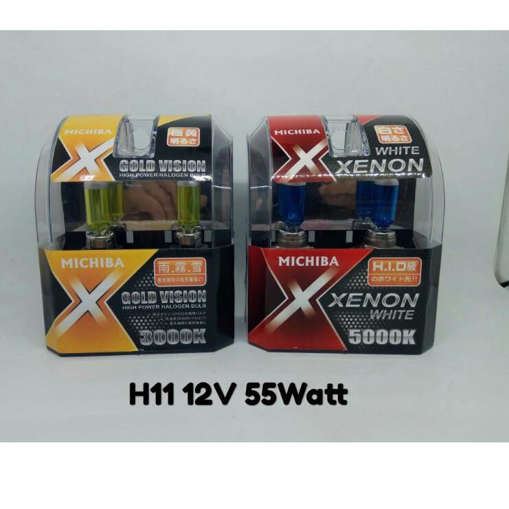 Baru Kekinian bohlam foglamp kabut crv mobilio brio avanza VVTI halogen H11 michiba kuning-biru