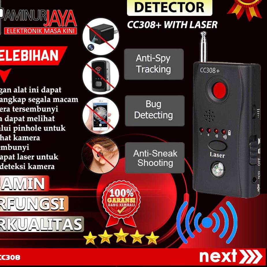 Siap Kirim RF Bug Signal Detecto CC308 Alat Pelacak Spy Cam GPS Tracker Multi Detector Spy Camera Pe