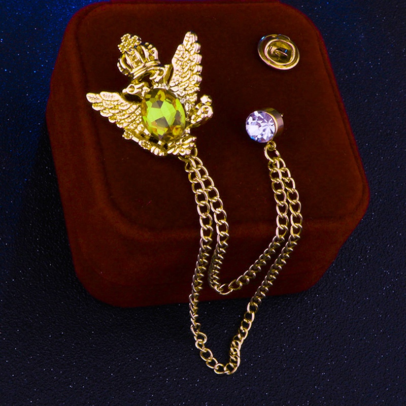 Fashion Kristal Rumbai Permata Pin Gesper Rantai Bros Wanita Pria Jas Bros Lencana Pria Korsase Perhiasan Aksesoris