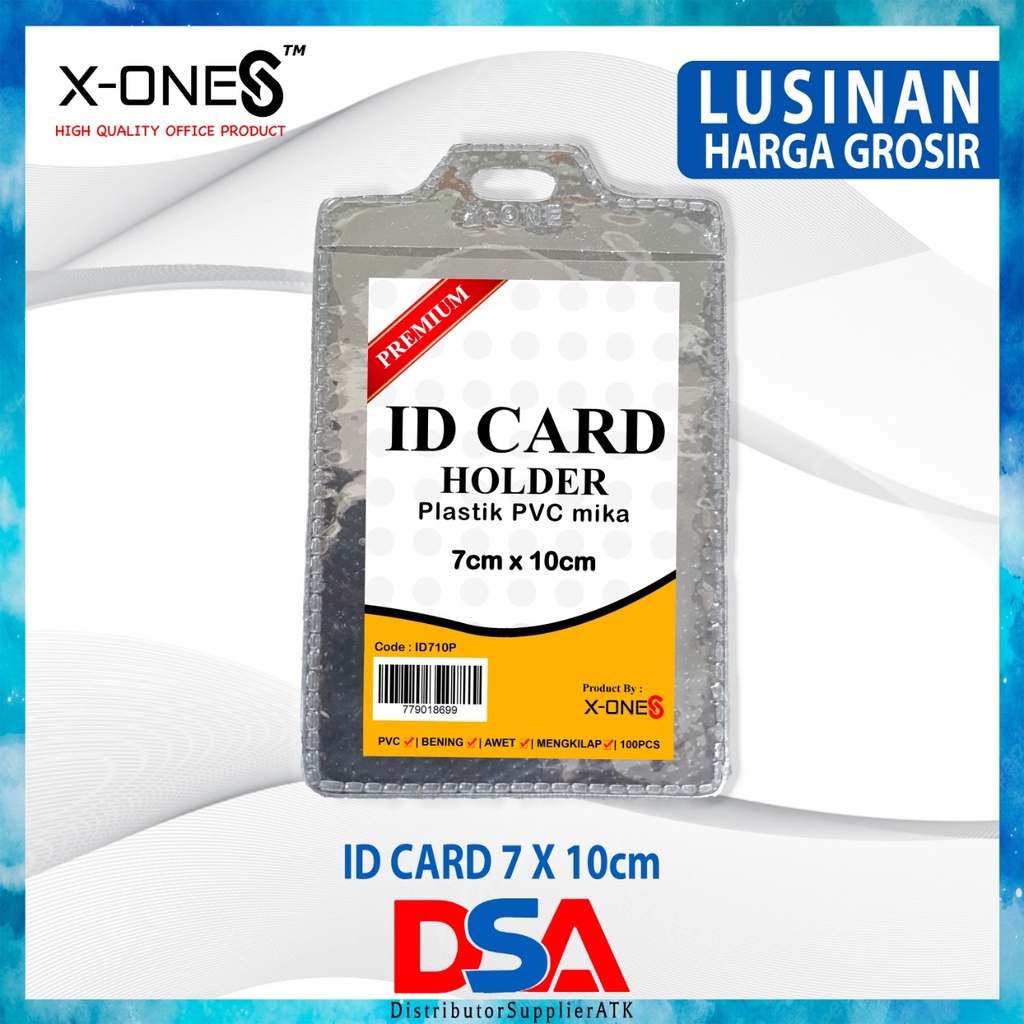 

DSA - ID CARD 7x10cm TEGAK ISI 1 PAK/ 100 LEMBAR / ID SAMPUL POTRAIT / HARGA GROSIR ISI 100 LEMBAR X-ONE