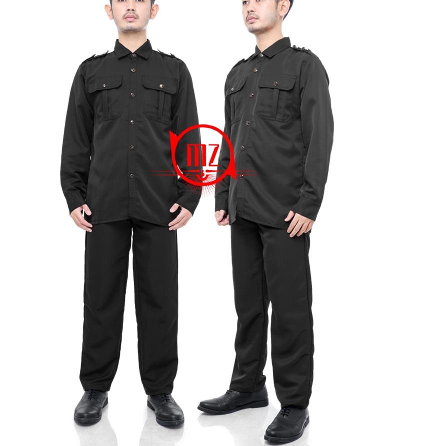 (COD )NEW_PRODUCT Seragam Safari Baju Safari Setelan Safari Security Seragam Satpam Lengan Panjang L
