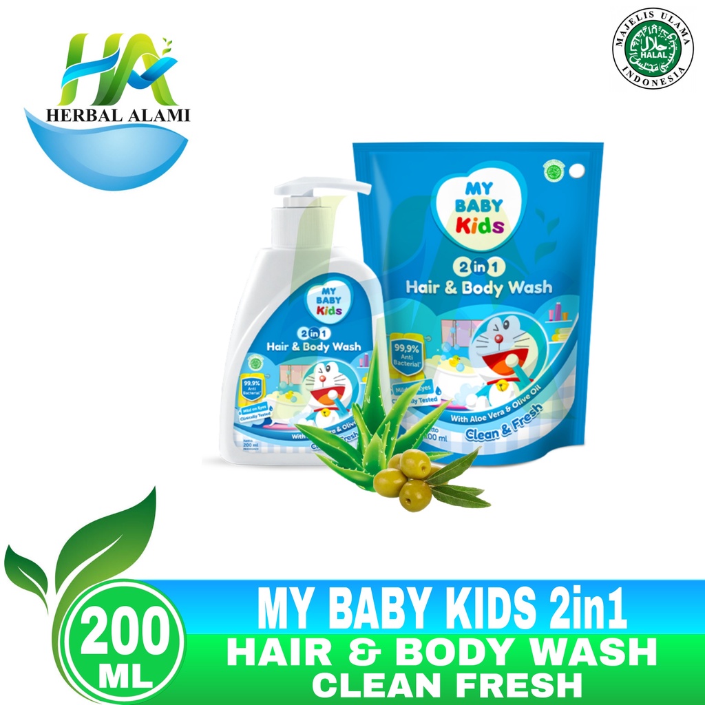 MY BABY Kids 2in1 Hair &amp; Body Wash Clean &amp; Fresh 200 mL BIRU