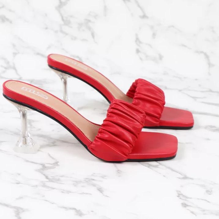 Big Sale Sandal Wanita Slop Hak Kaca Elegan