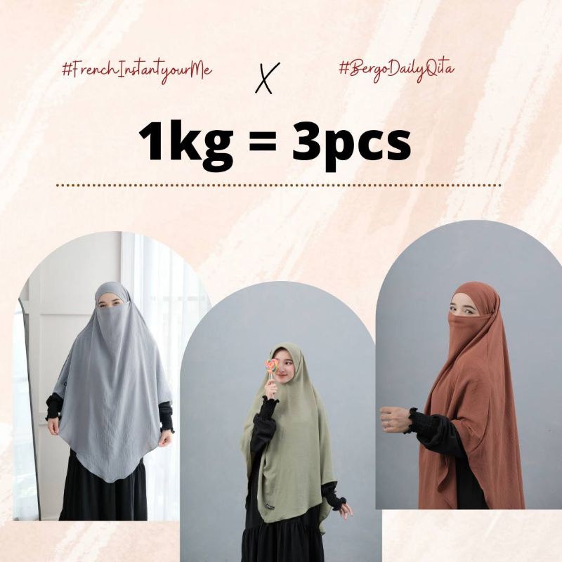 Bergo Qita by Khumaira Syar'i - Bergo Qita - Bergo Crinkle Airflow - Bergo Crinkle - FK YourMe by Kh