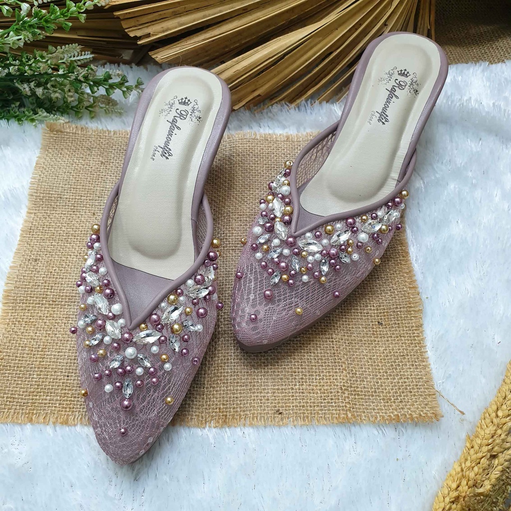 sepatu wedding warna mauve 7cm runcing