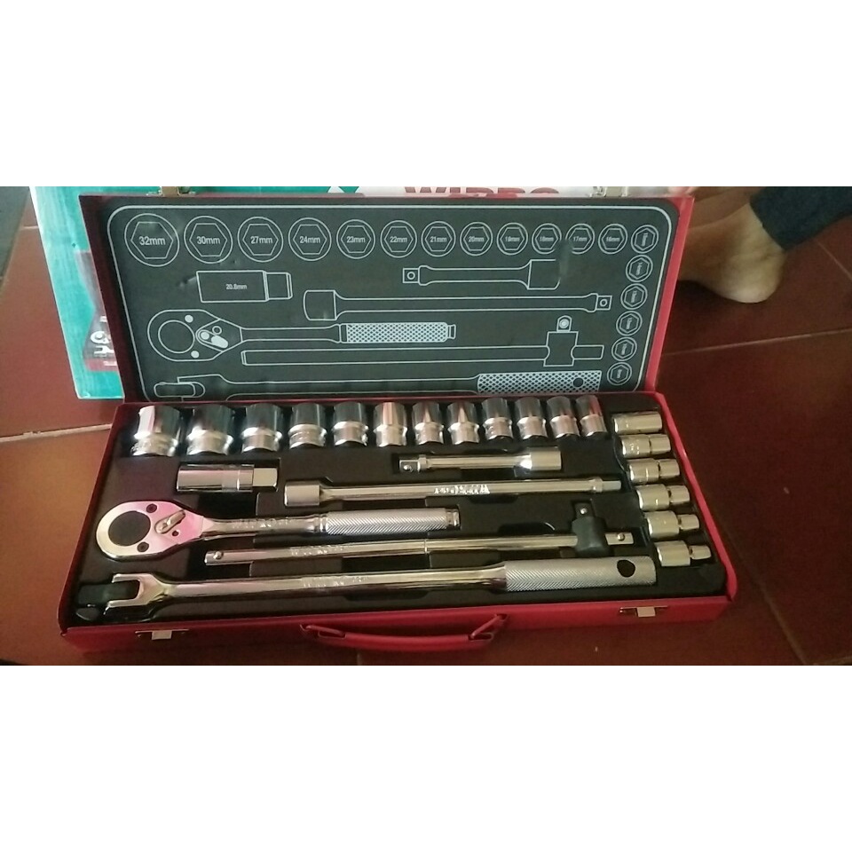 Kunci SOCK Shock SET 1/2inch 8-32mm METRIC 24pcs WIPRO RS 16824 (6pt)