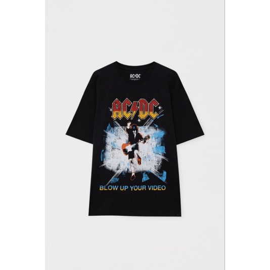 Kaos Baju Tshirt Band Official Original Import Collaboration Pull & Bear ACDC Unisex