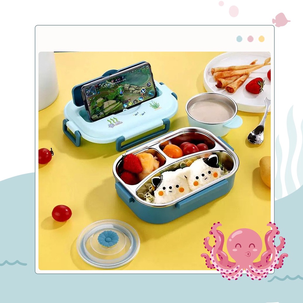 Duo Ladies Kotak bekal makan anak bento lunch box stainless steel