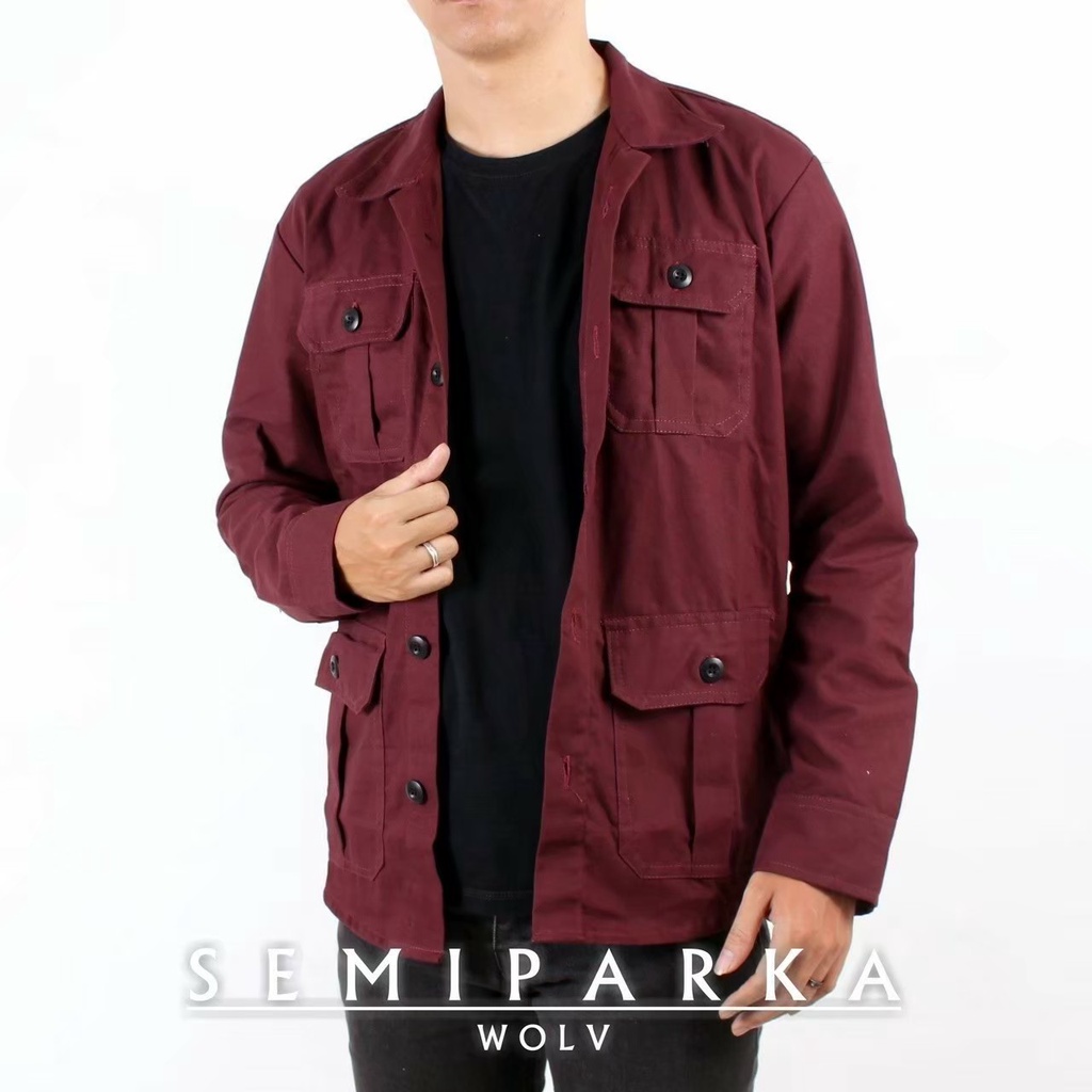 Jaket Semi Parka 4 Saku Unisex Terbaru Original Size M L XL XXL / Jaket Parka Canvas 4 Saku