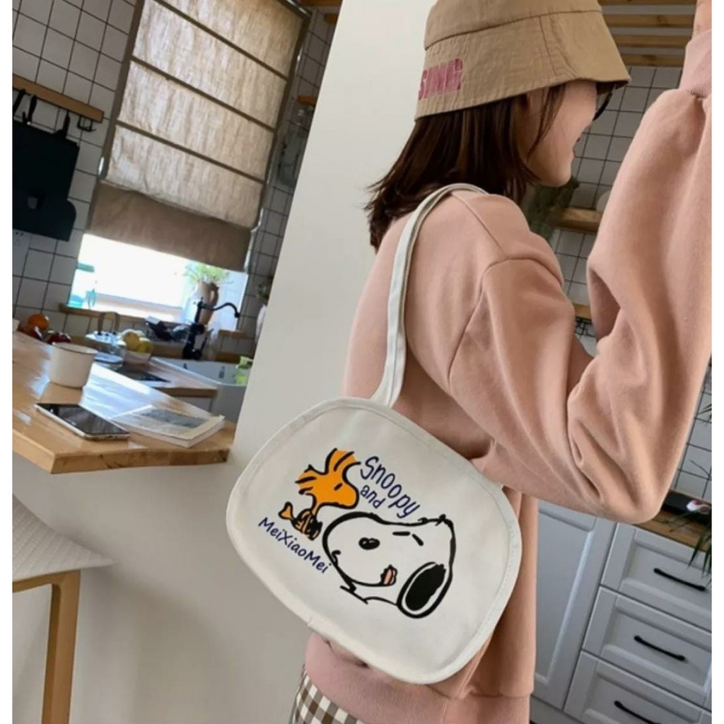 HANABI shoulderbag SNOOPY handbag tas tenteng tas totebag cewek tas murah tas lucu